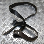 Leather Flag Pole Carrier Shoulder Holder 1 1/2" & Chrome Buckle Shallow Bucket