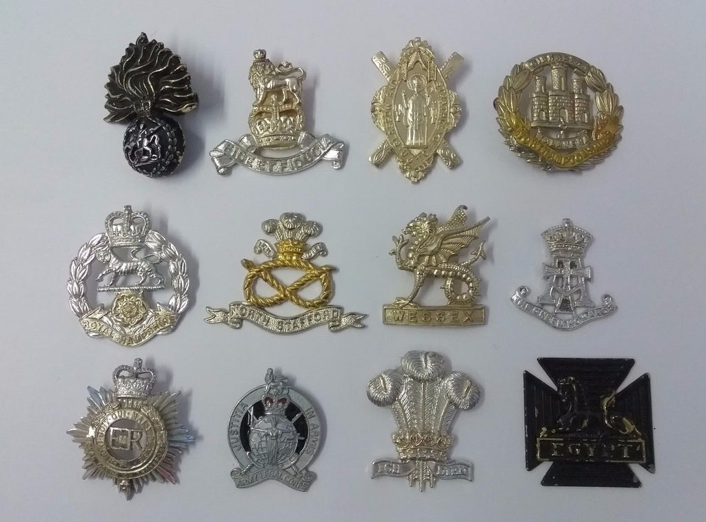 British / Other Metal Hat / Cap / Collar Badges Assorted Faulty