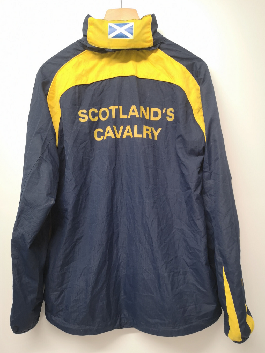 Scotland's Cavalry Blue Yellow Hooded Raincoat/Jacket RSDG Insignia
