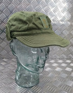 Genuine Swedish Vintage Green Cotton Drill Fatigue Combat Cap 60s Patt