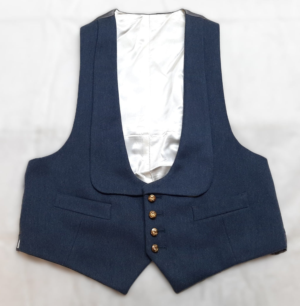 RAF Royal Air Force Vintage Mess Dress Waistcoat Airforce Blue Grey Colour Moss Bros