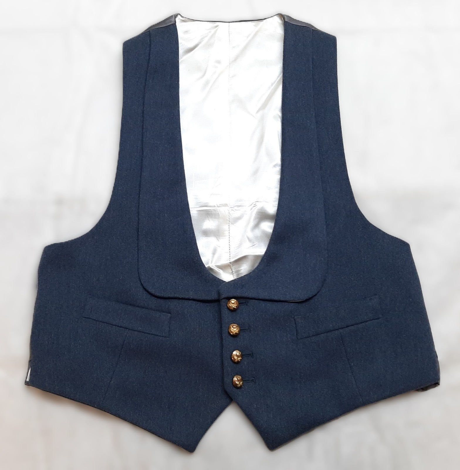 RAF Royal Air Force Vintage Mess Dress Waistcoat Airforce Blue Grey Colour Moss Bros
