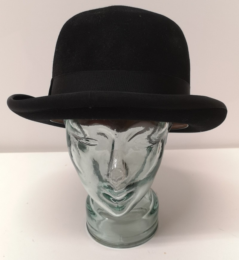 Black Homburg Churchill style Hat by Battesby (Diplomat) Size 58cm UK 7 1/4