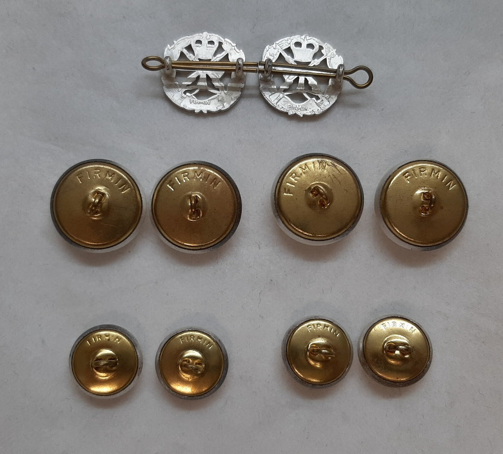 Small Arms School Dress Jacket Buttons and Collar Badges Full Set