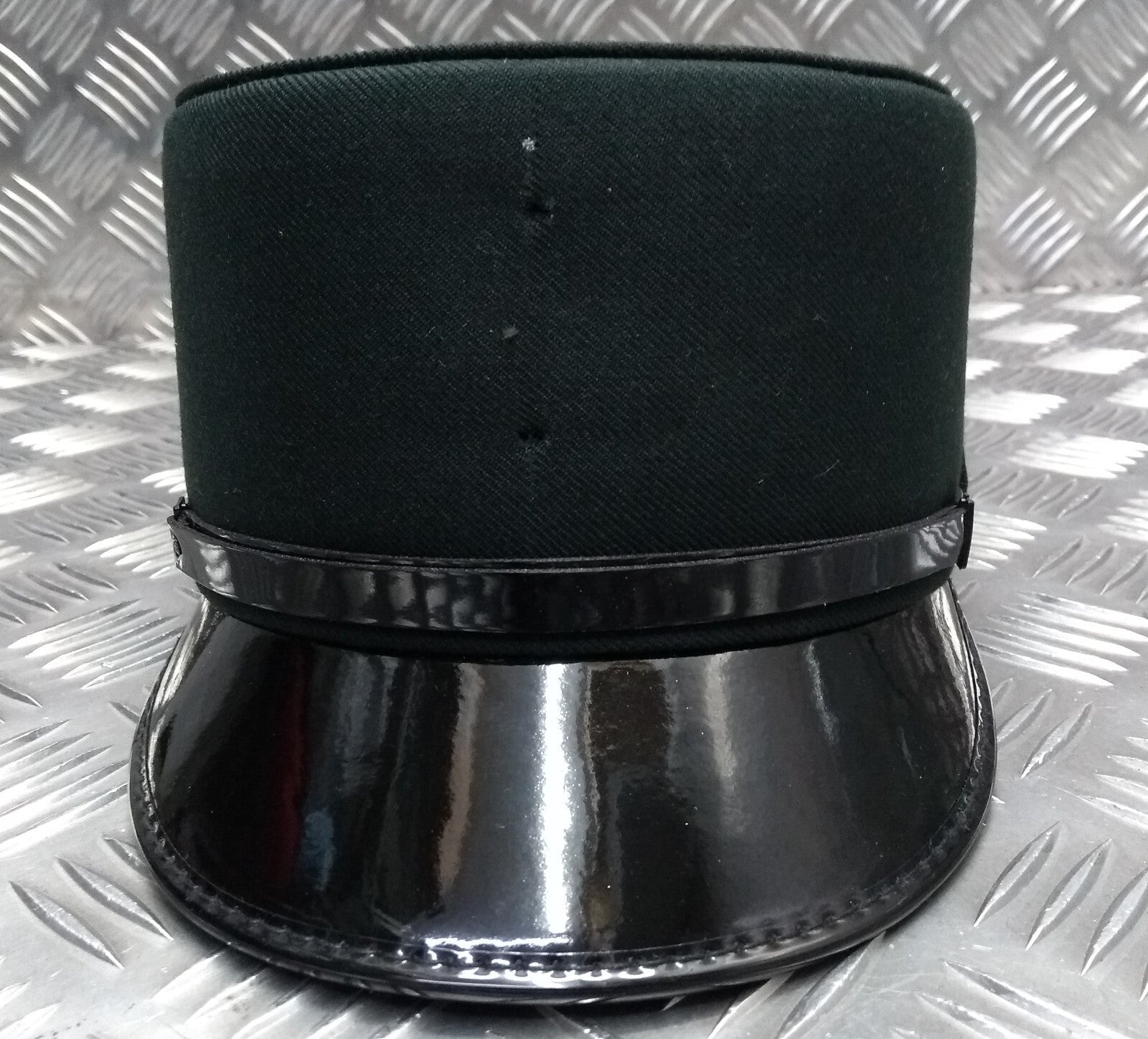 Female Dress Hat Bottle Green Woman's Uniform Visor Peak Cap With Chinstrap