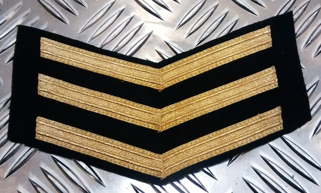 Genuine British Naval Royal Navy RN Gold Chevrons Patch badge - Brand New