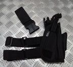 Drop Leg Holster Stealth Black Airsoft Universal Size Cordura Construction NEW