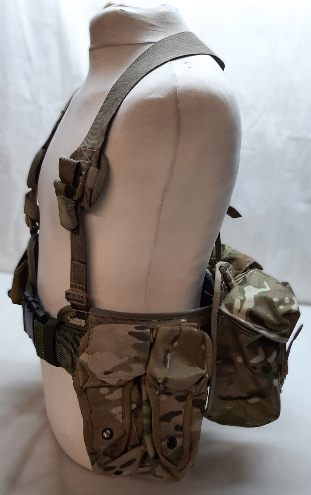Airborne Army Webbing British MTP Camo Assault Belt Yoke & Assorted Pouches (6)
