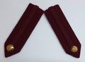 Maroon Officer's Gorgets British Made Army Pattern with Twill Cord and Buttons