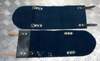 Vintage Swedish Navy Gaiters / Anklets Cotton Canvas / Leather Straps