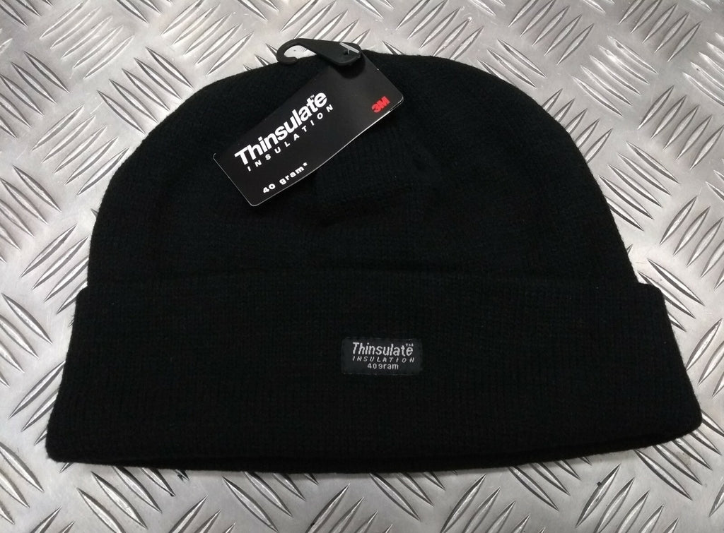 Black Thinsulate Beanie Hat - Very Warm - One Size - Brand New