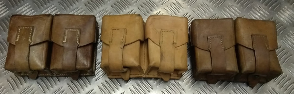 Genuine Vintage Issued Double Leather Utility / Ammo Small Pouch Used