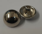 Vintage Buttons Half Dome Ring Back Silver Coloured 22L Hi Sheen X4 ASBT305