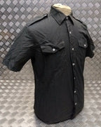 Army Style Shirt Short Sleeve British Overdyed Black All Sizes