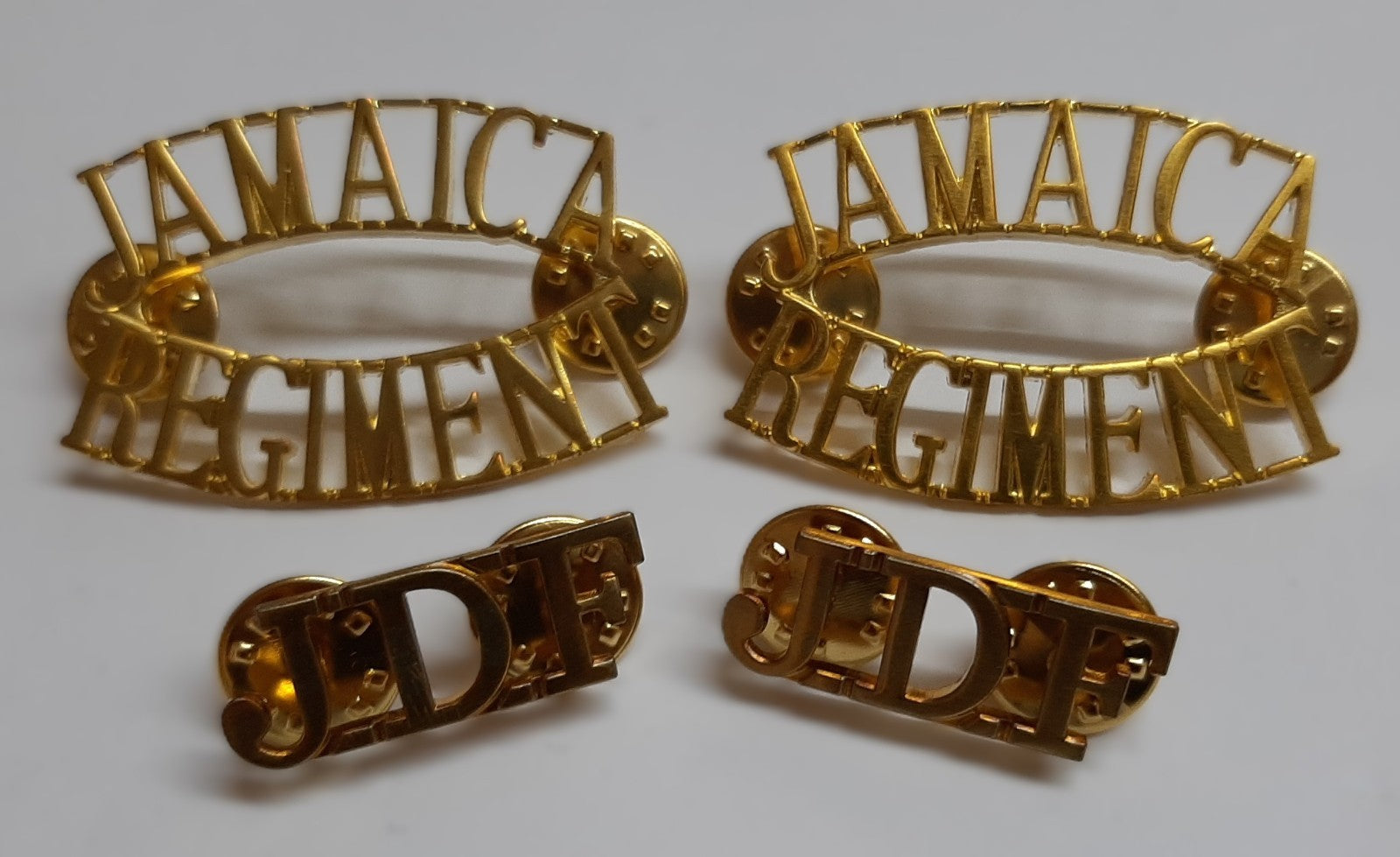 Jamaican Insignia Two Sets JDF Jamaica Regiment Shoulder Collar Badges