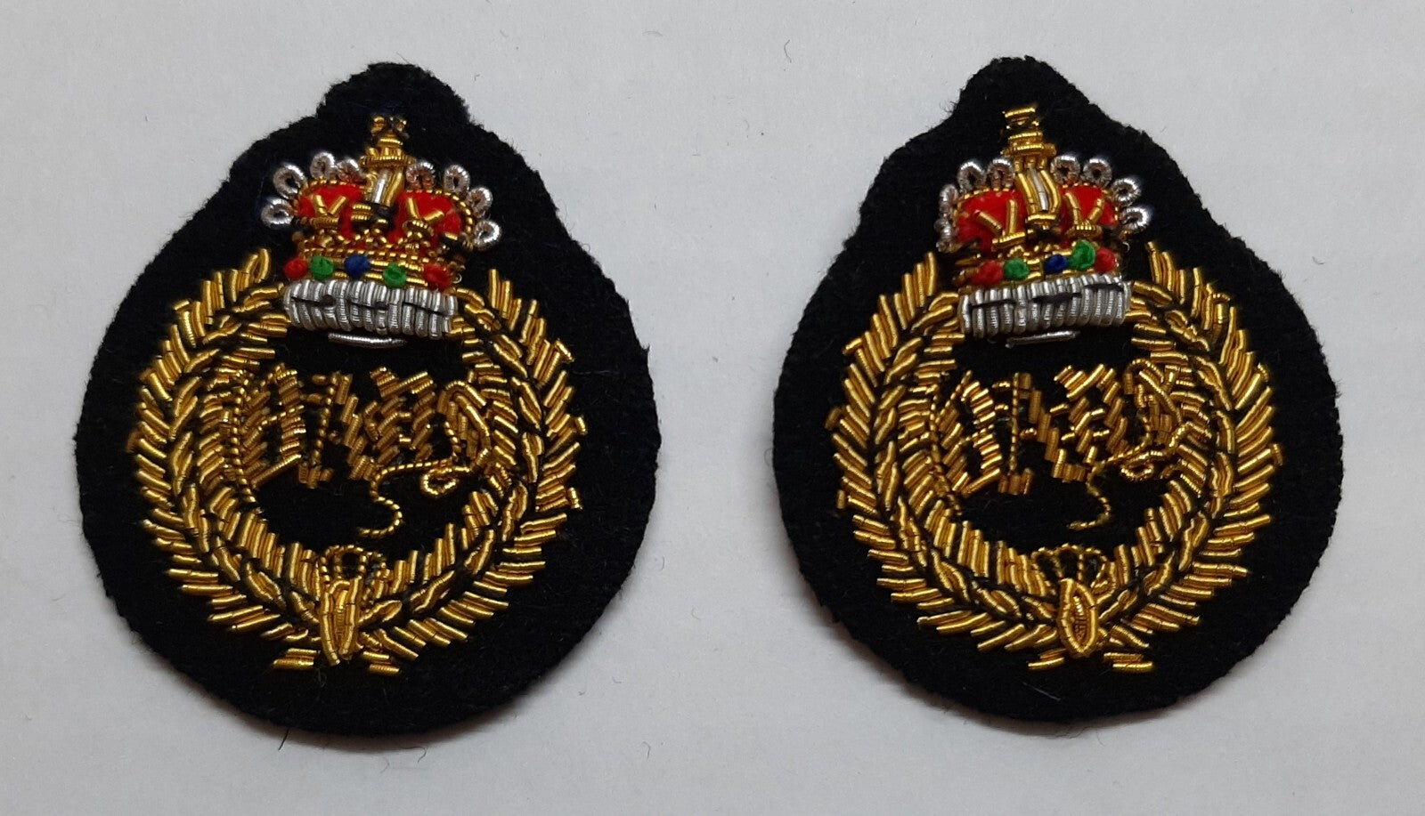 QDG Collar Badges British Army Dress Hand Embroidered Queens Dragoon Guards