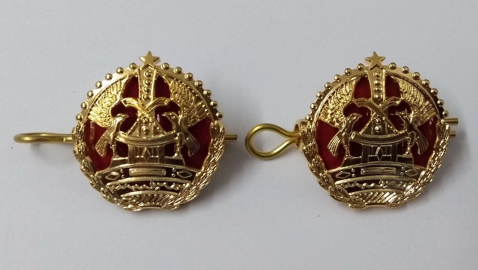 Officer Rank Badges Facing Birds Insignia Small Split Pin Rank Pips 2 Pairs