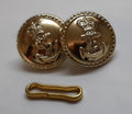 RN Closure Buttons British Royal Navy Queens Crown Insignia With Clasp - NEW
