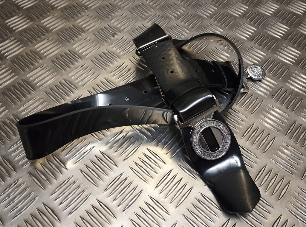 The Royal Virgin Islands Black PVC Belt And Chrome Buckle