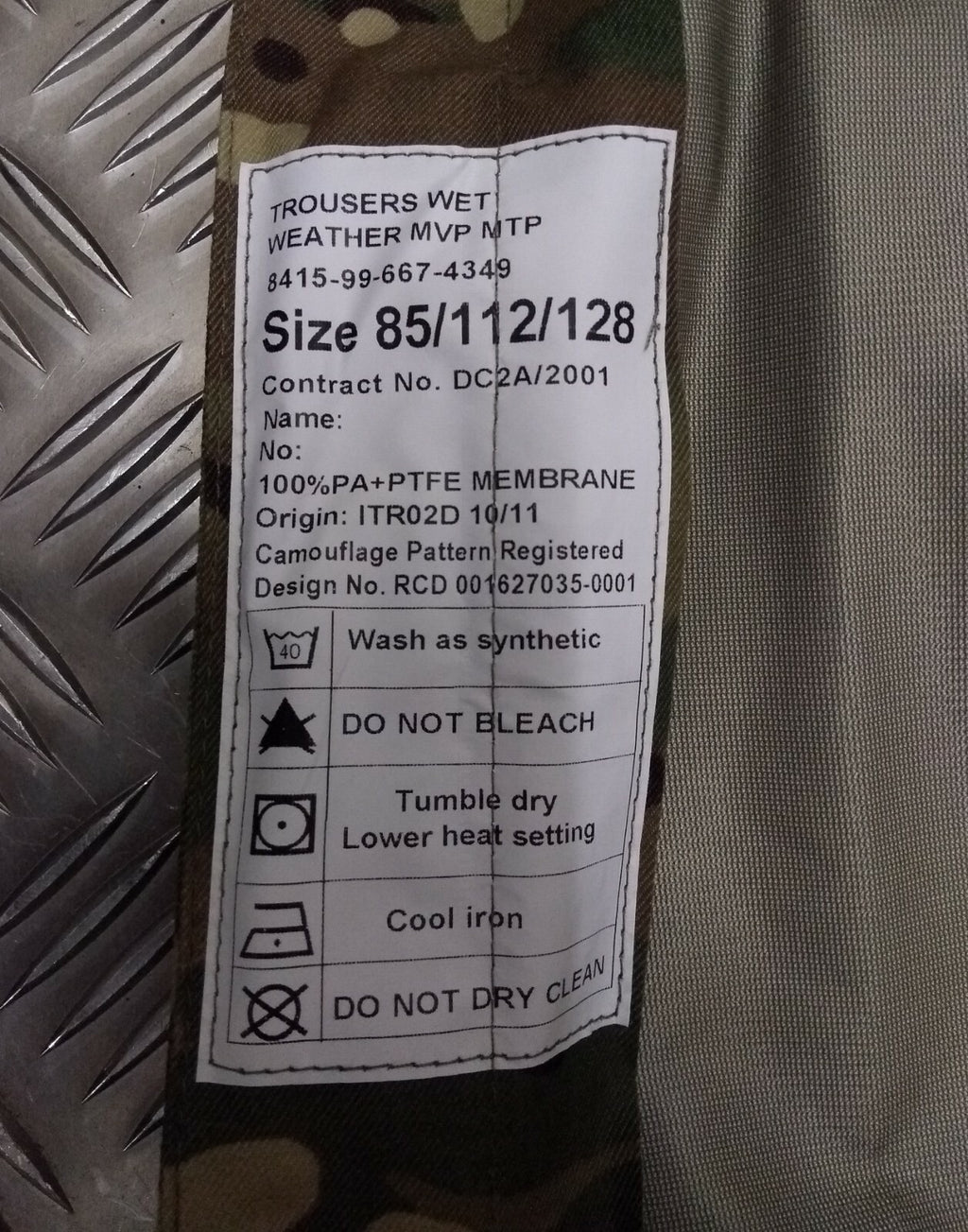 MTP Waterproof & Breathable MVP Trousers Multi-Cam Pattern Tri-Service - NEW