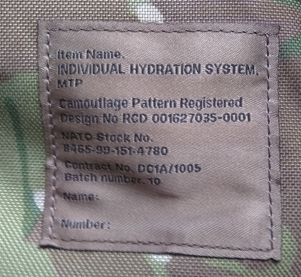 MTP Camelbak Hydration System CAMO MULTICAM 3.0L Genuine British Army Issue