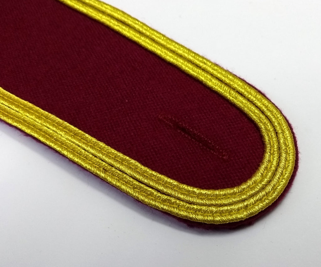 Senior Officer Shoulder Boards Abu Dhabi Obsolete Stock Maroon Melton Gold Braid