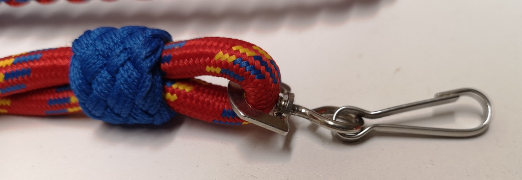 Blue Red Yellow Decorative Ceremonial 3 Knots Lanyard with Clip