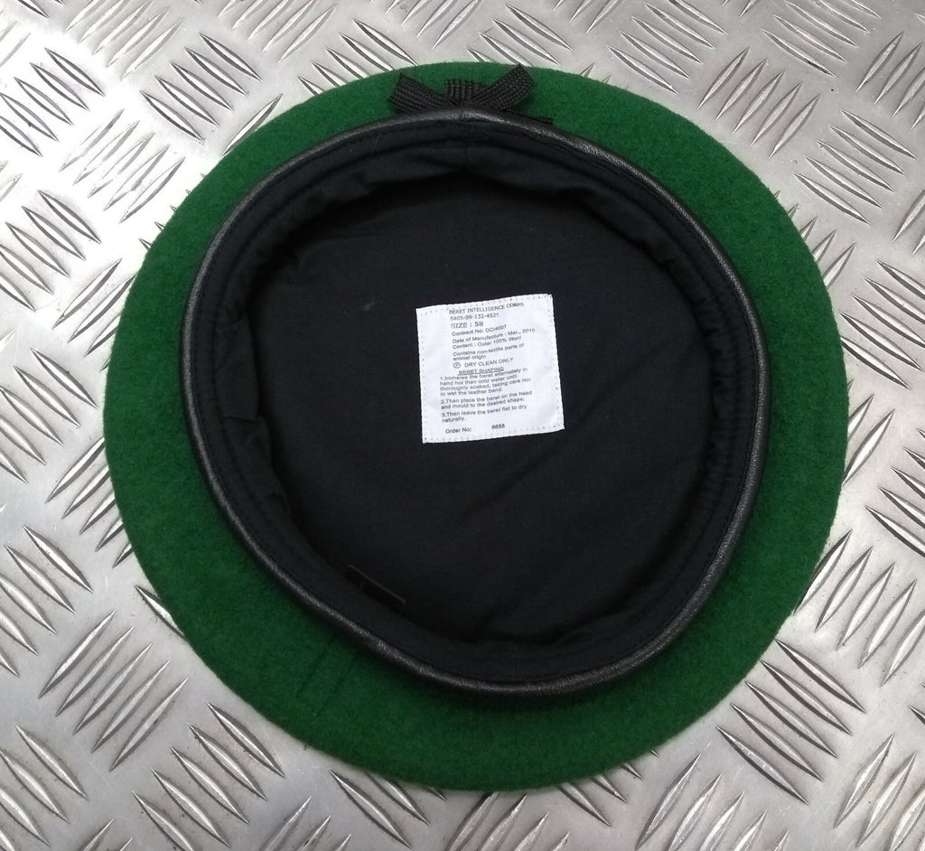 Intelligence Corps Uniform Green Wool Beret Genuine British Army Issue 58cm NEW