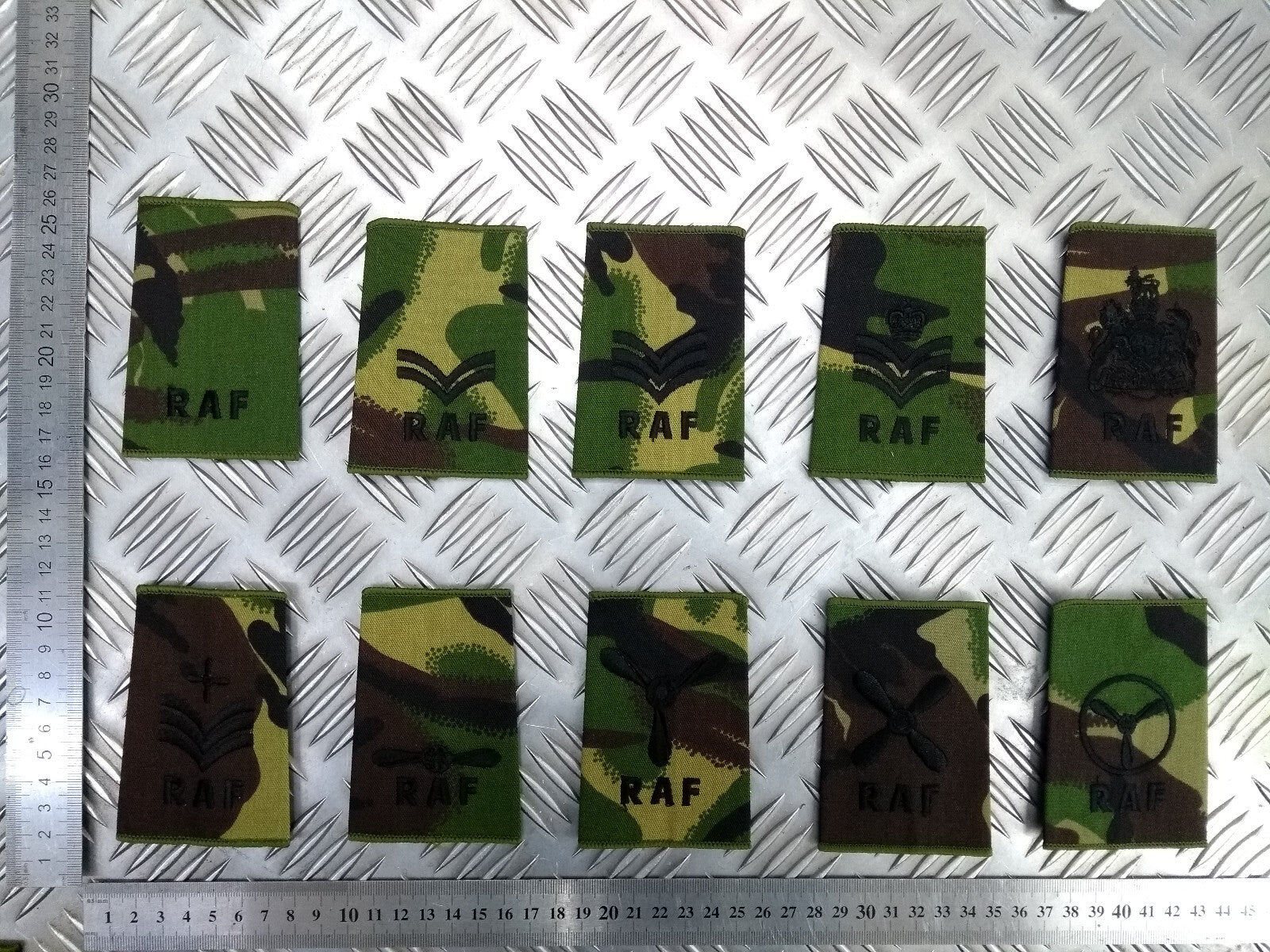RAF Royal Air Force Slide Woodland Camo for Epaulettes and Front Tab Slider Assorted Types