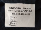 RAF Royal Air Force Jacket Airforce Blue Grey With Badges Size 120cm Long Fit
