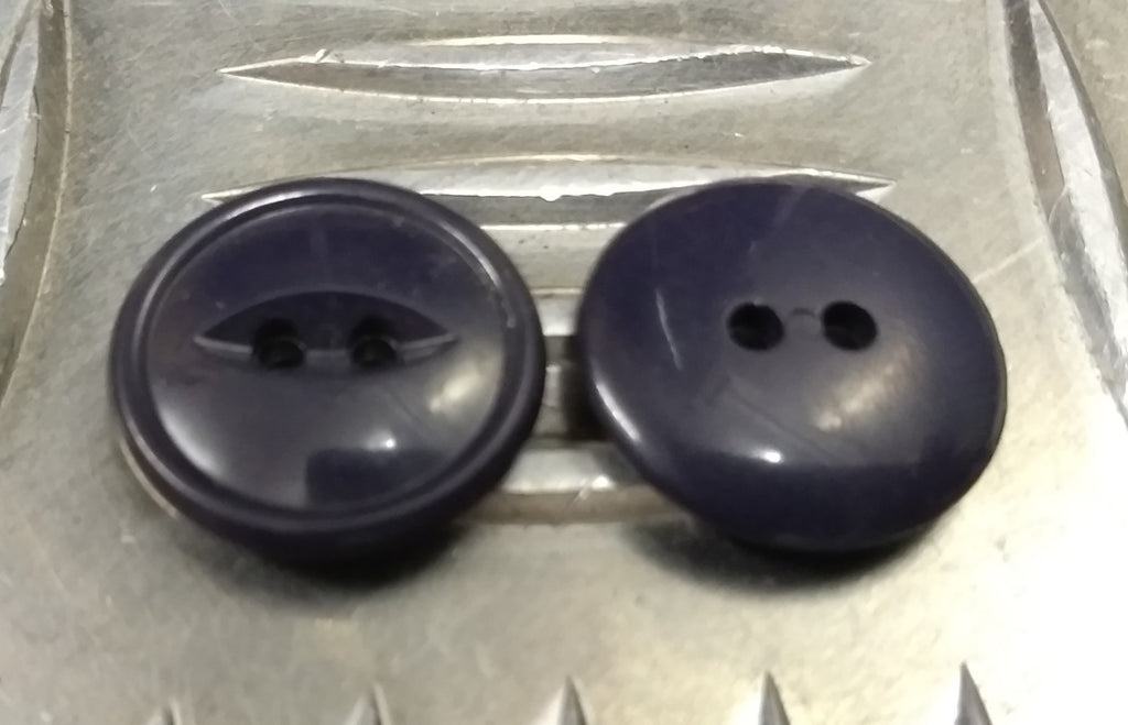 Genuine Vintage Issue 2 Hole Plastic Buttons Blue/Grey X4 18mm