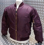 MA1 US Military Style Bomber Jacket Maroon - NEW