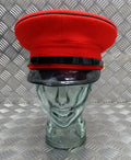 No1 Red Uniform Dress Hat With Plain Buttons & Chinstrap Made in England 55cm