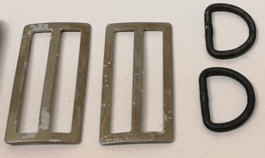 Webbing Belt Double Prong Buckle Slider & Buckles D Rings Vintage issue