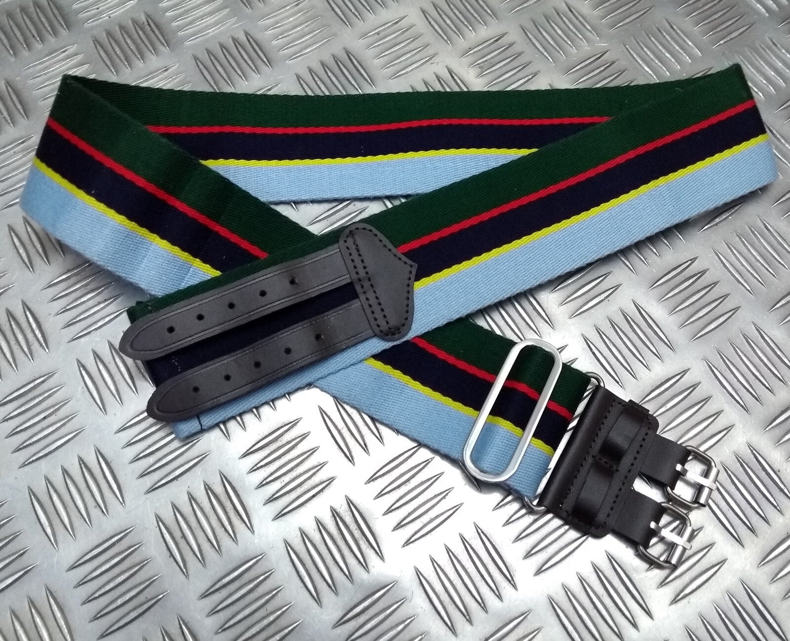 Malaysian Royal Signals Stable Belt Obsolete Style D Double Buckle Max 38"
