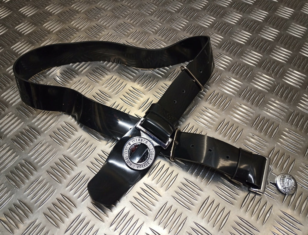 The Royal Virgin Islands Black PVC Belt And Chrome Buckle