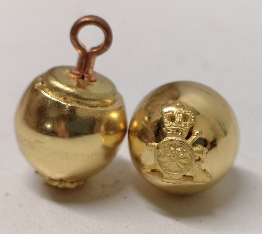 Royal Horse Artillery RHA Full Ball Mounted Gold Colour Ceremonial Buttons 22L