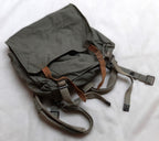 Vintage Army Backpack Cotton Canvas Small Back Pack Field Bag Grey/Green