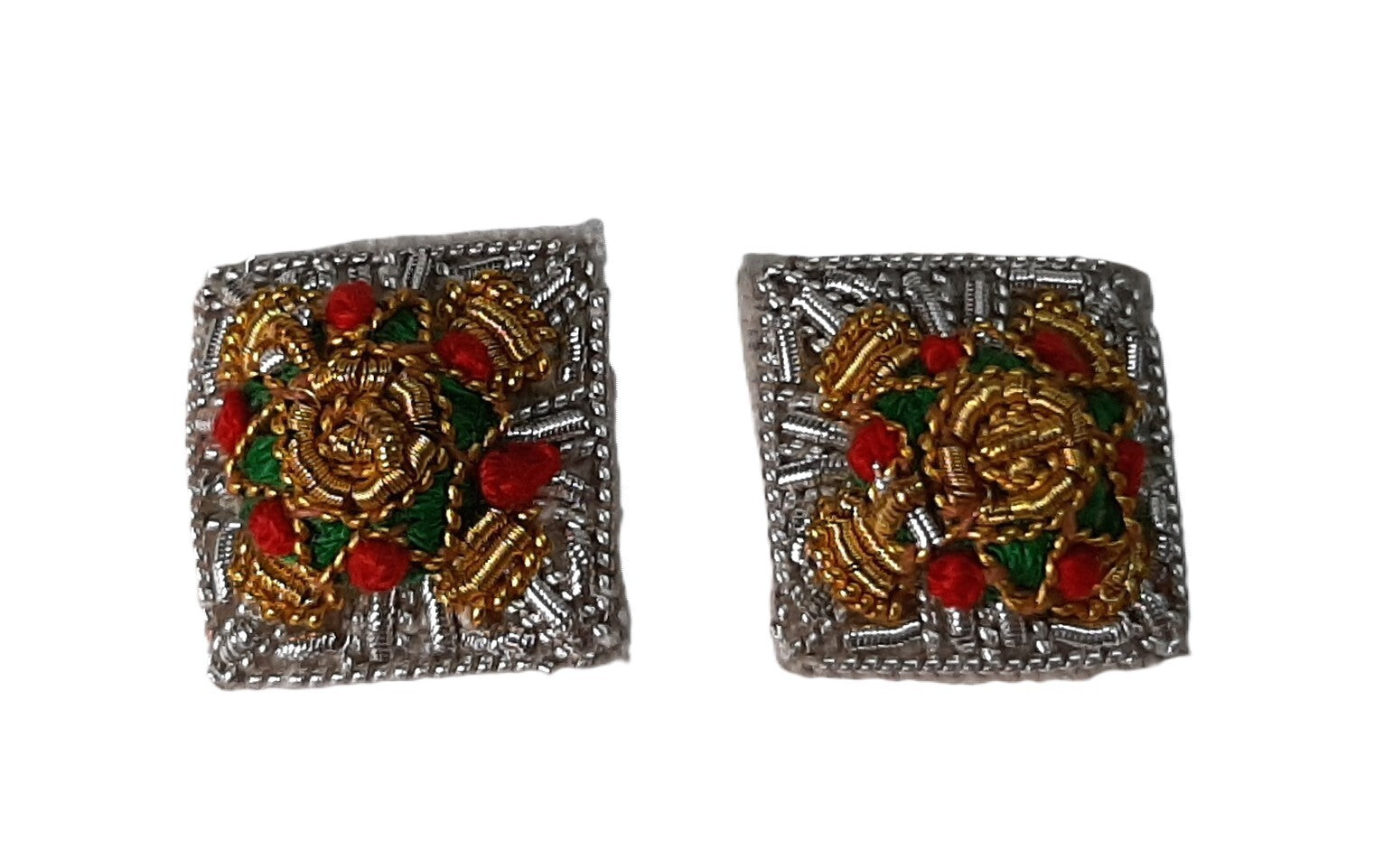 Shoulder Pips 1/2" Silver Hand Embroidered H/E Bath Stars 1 Pair