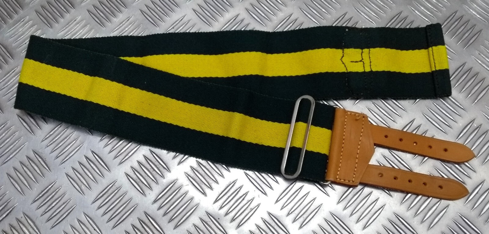 Jamaica 3rd Battalion JDF Two Tone Stable Belt With Double Leather Strap Buckles