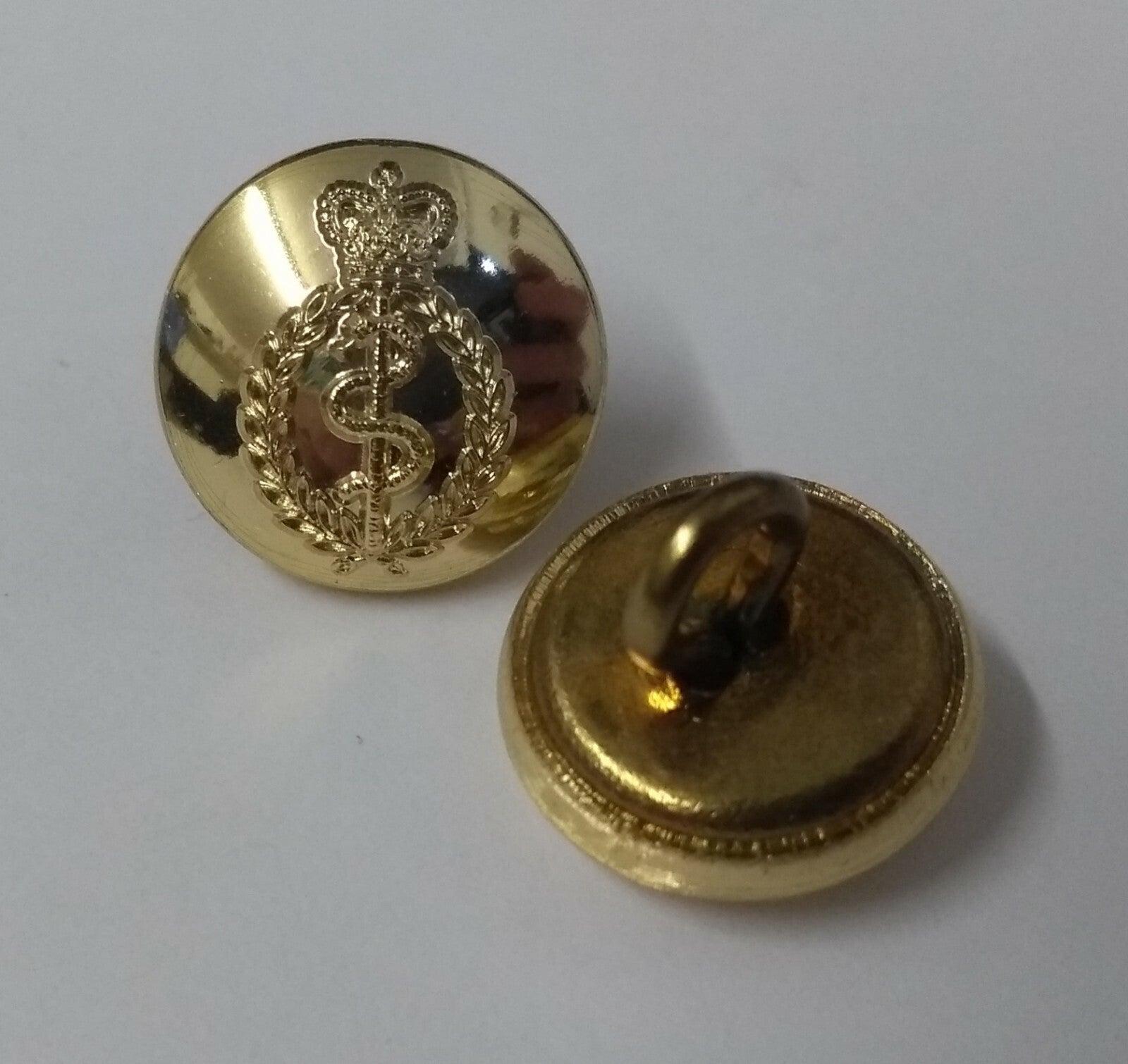 Vintage Army RAMC QC British Army Medical Corps Issue Small Buttons X2 ASBT248