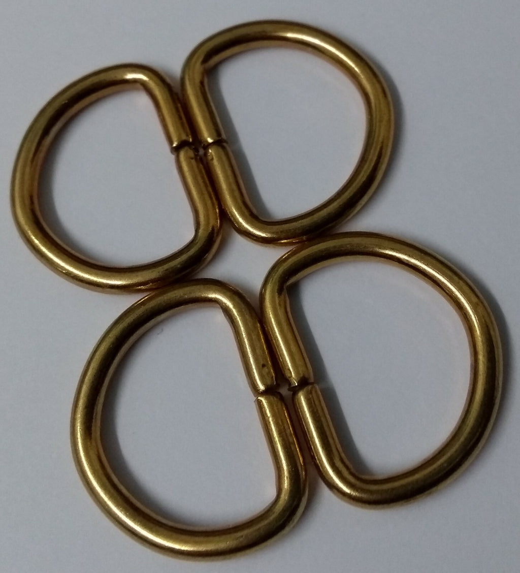 Genuine British Issue 17mm Brass Small Standard D Rings X4 Pieces STD61