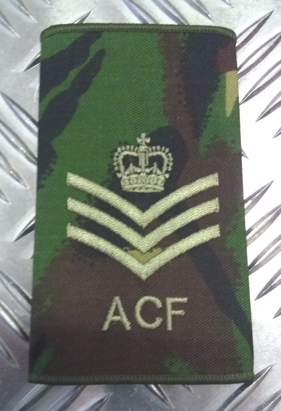 Genuine British Army Woodland Camo ACF Staff Sergeant Rank Slide /Epaulette NEW