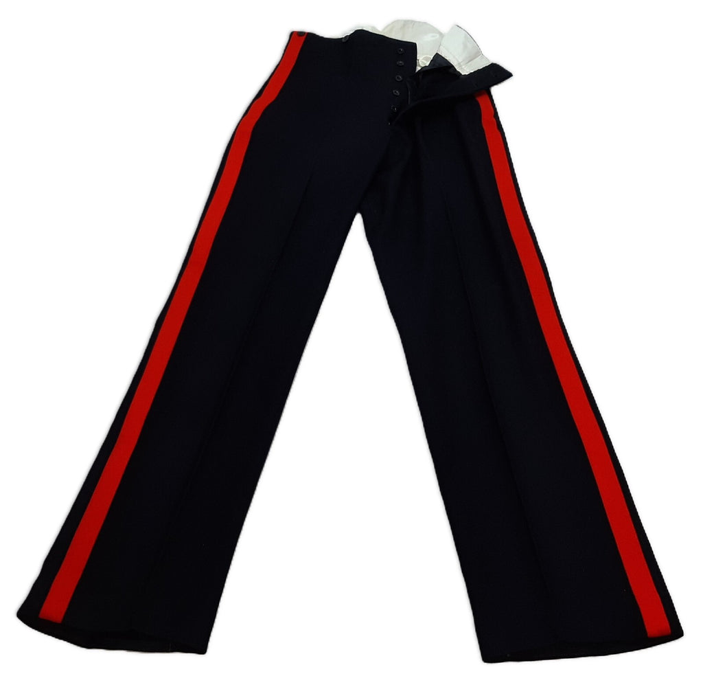 No1 Dress Trousers British Army Blues Pattern RMAS With 1" Red Stripes W34"