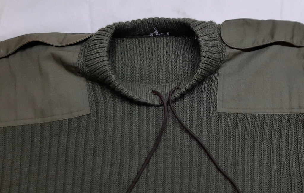 Army Commando Jumper British Forces Ribbed Olive Green Pullover No Insignia XL
