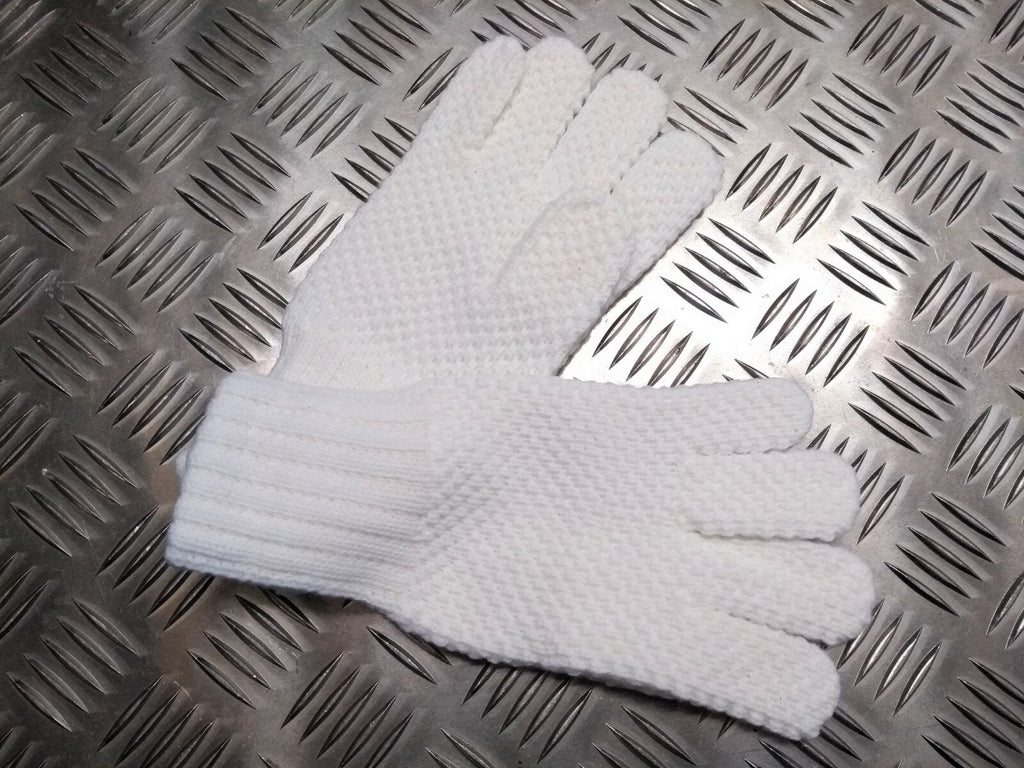 White Waffle Gloves Liners UK Made Size Small / Medium NEW