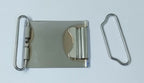 62mm Chrome Buckle Plate Buckle Set No Insignia British Issue STD270