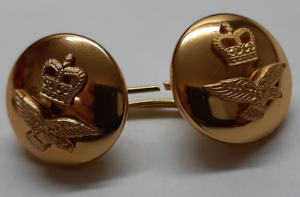RAF Closure Buttons British Royal Air Force Mounted Queens Crown With Clasp
