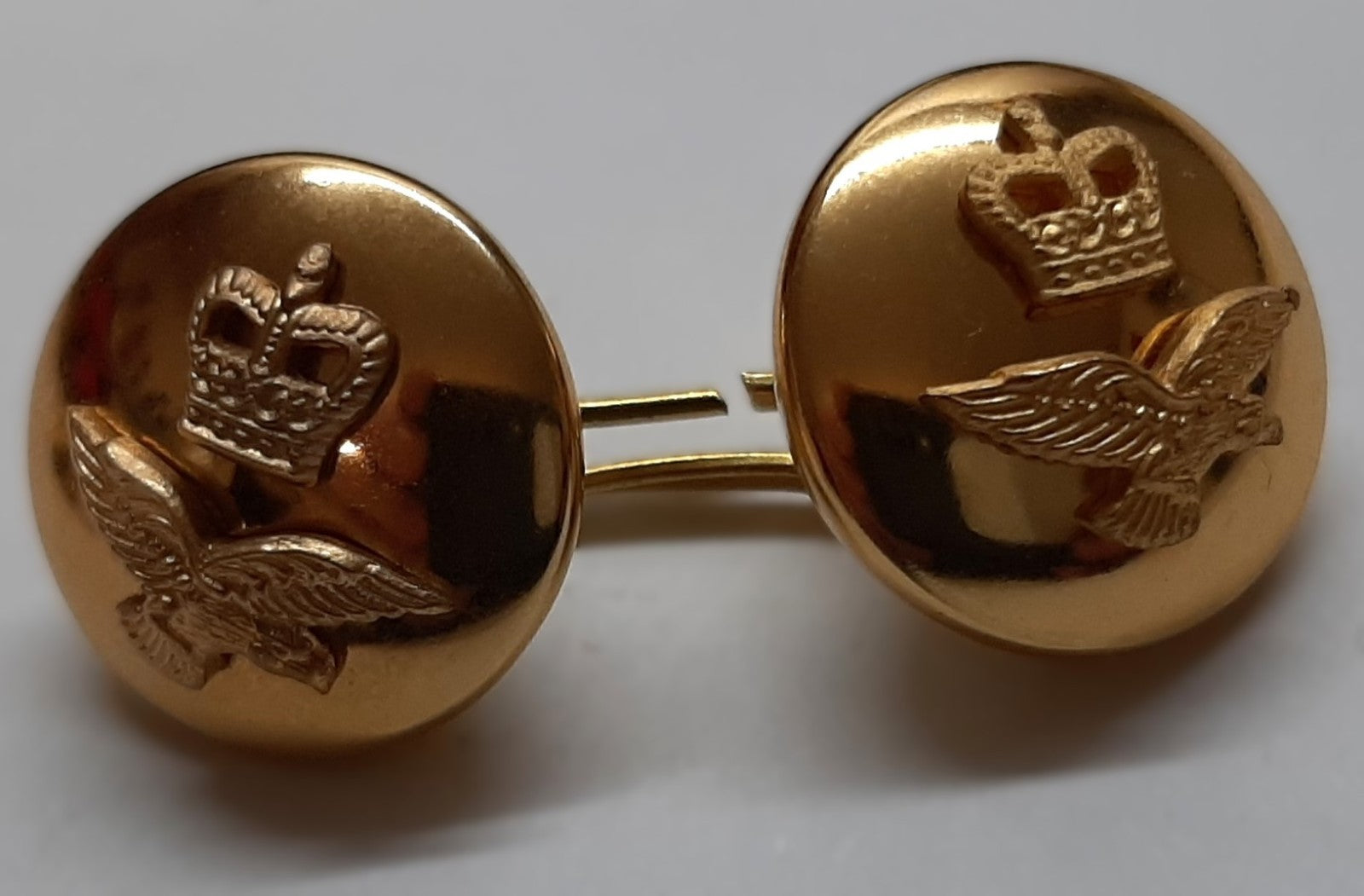 RAF Closure Buttons British Royal Air Force Mounted Queens Crown With Clasp