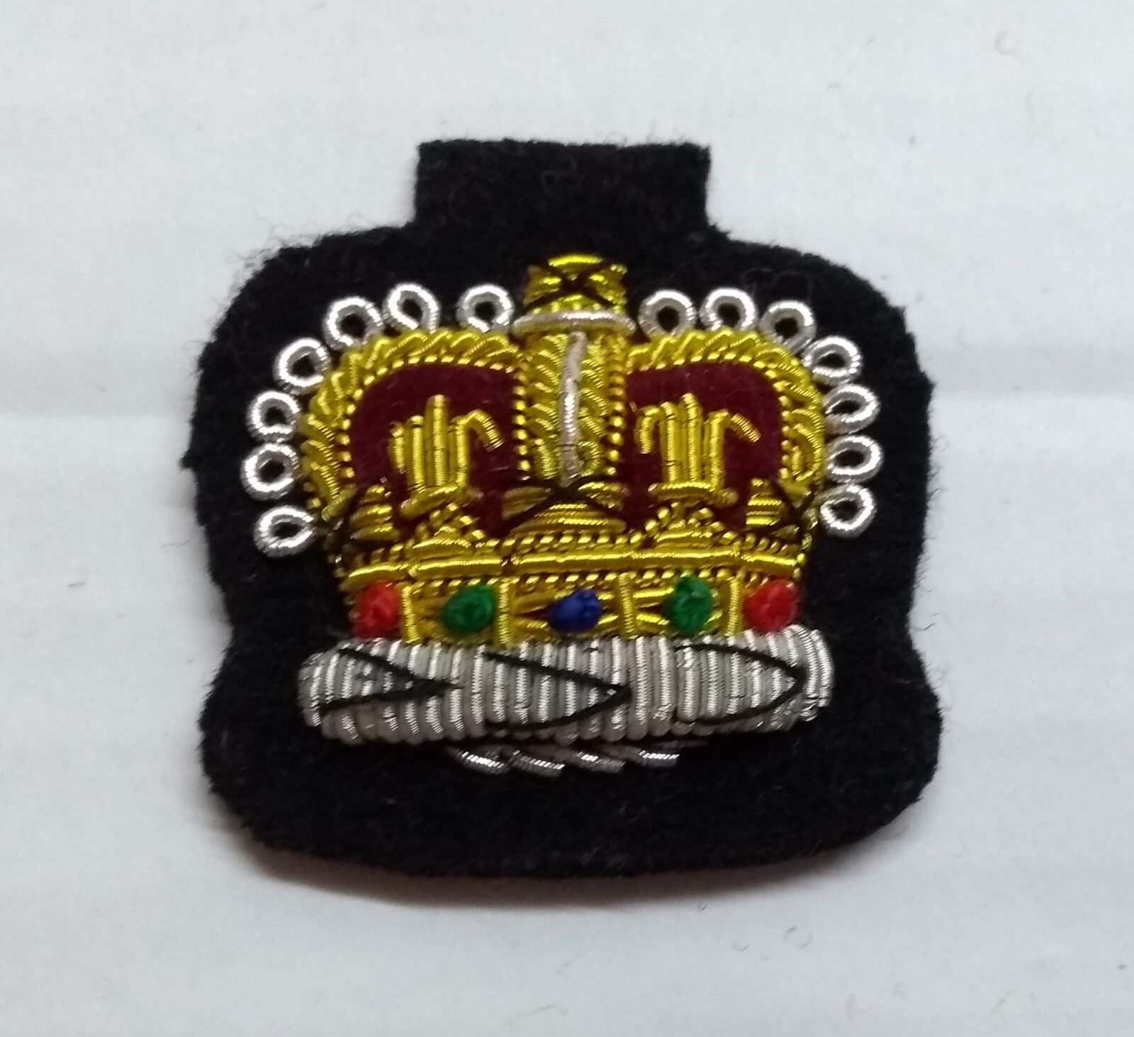 Staff Sergeant Crown No1 SSGT Black British Army Hand Embroidered Arm Patch